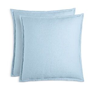 2 Sky Textured Matelasse Euro Sham in Coast Blue, New w/Tag Retail $170